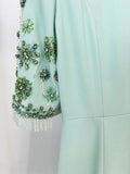 2026 New Arrivals Summer Fashion Heavy Industry Beaded Diamond Slim Maxi Dress Women's Half Sleeve Female Vestidos