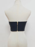 New Ladies Sparkling Luxury Crystal Backless Strapless Crop Top Diamond High Waisted Skirt Empire Shorts Women Set
