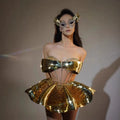 New Model Glamorous Dark Glossy Tube Top Tutu Party Skirt - Glam Super Short Birthday Princess Performance Dress for Girl Groups