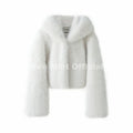 Trendy 2026 Winter Chocolate Brown Fashion Faux Fox Fur Jacket Coat Women Chic Girls Street Hooded Furry Short Overcoat
