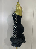 Women Luxury Diamonds Sleeveless Bodycon Bandage Mini Dress High Street Celebrate Evening Prom Club Elegant Birthday Party Dress