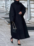 Fashionable Windbreaker for Women Stand Collar Long Sleeve Spliced Single Breasted Loose Long Jacket Female Winter