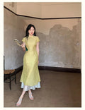 Olive Girl Green Romantic Qipao for Garden Wedding 2026 Fairycore Photoshoot Everyday Wear S-XXL XS-3XL Plus Size Romantic Garden Party Editorial Not Costume Qipao Cheongsam Chinese Dress Chinese Heritage Fashion Women