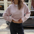 Women Half Zip Mock Neck Cropped Pullover Sweater Cable Knit Textured Waist-Cinching Street Y2K Autumn Winter Knitted Top
