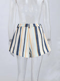 Boho Colorful Stripe Midi Skirt Set Turn Down Collar Single Breasted Long Sleeve Shirt Fitted Waist Flowy Women Skirts Outfits