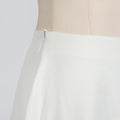 Solid Color Spliced Appliques Elegant A-line Skirt White Pink Mid-length For Women High Waist Skirt Female