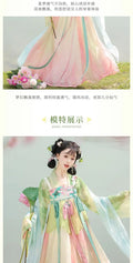 Olivegirl Embroidered Lotus Hanfu Dress Cute Tang Style Cross Dyed Elegant Lady Vintage Stage Costume Dance Hanfu Sets Cosplay