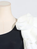 Colorblock Sexy Bodysuits For Women Diagonal Collar One Shoulder Sleeve High Waist Slimming Bodysuit Female Fashion Style
