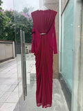 Elegant Vintage Spliced Ribbon Dresses for Women O Neck Sleeveless bodycon Folds Evening Luxurious Maxi Dress Female