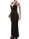 Sexy backless long party dresses for woman summer sequin club birthday dress women elegant cocktail evening prom dresses vestido