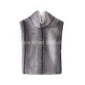 Fashion Faux Fur Sable Vest Crop Top Autumn Winter Turtleneck Eco Mink Fur Tank Tops Sleeveless Jacket Coat