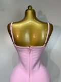 Women Sexy Backless Pink Orange Bodycon Mini Bandage Dress Simple Elegant Evening Party Luxury Birthday Nightclub Prom Dress