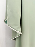 Evening Dresses Long Sleeves Slim Maxi 2026 Women Dinner Party Gowns With Ribbon Shawl Pearls Elegant Wedding Robes Lady
