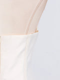 Sexy Evening Tunic Spliced Buttons Dress for Women V Neck Sleeveless High Waist Patchwork Folds Temperament Dresses Female