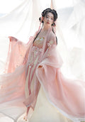 Olive Girl Pink Embroidered Fairy Dress for Ren Faire 2026 Garden Wedding Fairycore Photoshoot Everyday Wear S-L XS-3XL Plus Size Embroidered Flowing Sleeve Romantic Editorial Not Costume Fairy Dress Cottagecore Dress Chinese Heritage Fashion Women