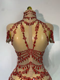 Women Sexy See Through Crystal Bodysuits Luxury Birthday Dancer Stage Performance Wear Mesh Sparkly Rhinestone Nightclub Outfit