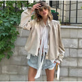 Fashion Shoulder Padded Short Windbreaker Women Solid Full Sleeve Turn-down Collar Single Breasted Coat Lady Autumn Chic Coats