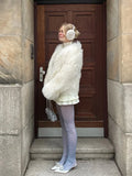 Fashion Luxury Cropped Faux Fur Coat Women's Winter 2025 Ins Hot Fluffy Short Faux Fur Jacket Street Style Warm Outwear