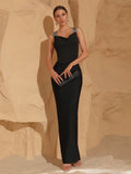 Sexy Backless Diamond Chain Design Bandage Maxi Long Dress 2026 Women'S Sleeveless Bodycon Celebrity Dinner Party Gowns