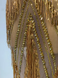 Luxury Sparkly Diamonds Tassels Sexy Mesh See Through Dress Women Evening Birthday Party Nightclub Bar Singer Stage Costumes