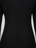 Elegant Spliced White Flower Embroidery Dress for Women O Neck Long Sleeve High Waist Patchwork Button Slim Dresses Female