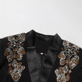 Luxury Diamond Slim Suit Blazer 2026 Autumn New Style Deep V Single Button Black Formal Jacket Coats