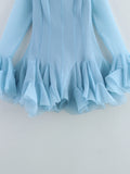 Women flare long sleeve Printed Big Swing Ball Gown Dress  Summer Holiday Night Club Party Vestidos Sexy Dresses