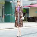 High Quality Winter New Snake Print Coat Women Sexy Belt Slim Patent Leather Washed Coats Female Elegant Fashion Party Clothing