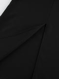 Black Loose Spliced Buttos Chic Dresses for Women O Neck Sleeveless Elegant Commute Dress Female Summer Fashion New