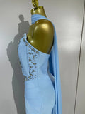 Women Evening Party Prom Luxury Birthday Wedding Guest Dresses Sexy Shiny Crystals Beading Strapless Bodycon Long Bandage Dress