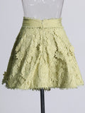 Solid Loose Two Piece Set For Women Lapel Long Sleeve Top High Waist Embroidery A Line Skirt Elegant Sets Female