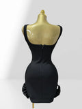 Women's Summer Shiny Rhinestone Bud Sleeveless Hip-Hugging Dress European Size Glam Fashion Party Bandage Performance Gown Dress