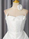 Sexy Party Spliced 3D Rose Dress for Women Strapless Sleeveless High Waist Hit Color Tutu Dresses with Necklace Female New