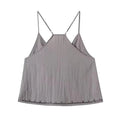 Sexy Sequined Women's Sling Top Irregular Hem Pleated V-neck Sleeveless Backless Vest 2026 Summer Lady Beach Chic Camisole