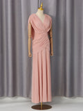 2026 Summer New Ruched Maxi Dress Women Draped Sleeveless V Neck Elegant Folds Dresses Formal Evening Party Gown