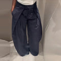 Basics Striped Design Wide Leg Pant for Women High Waist Office Temperament Trousers Female Autumn Fashion Clothes