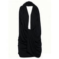 Halter Ruched Dress Women Sexy Whip Knot Backless Patchwork Elegant Stretch Christmas Peach Hip Birthday Mini Bodycon