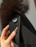 Original for Autumn/winter Women's Collection, A Detachable Wool-neck Jacket with A Fleece Leather Effect Can Be Worn