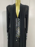 Luxury Elegant Birthday Party Prom Sparkly Diamonds Long Sleeves Mesh See-Through Maxi Abaya Women Evening Wedding Guest Gowns