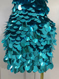 Sexy Shiny Round Sequins Halter Backless Mesh Mini Dress Women Celebrate Eveing Party Club Luxury Birthday Nightclub Stage Wear
