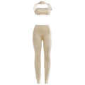 Hottie Polka Dot 2-Piece Set Women Halter Chest Wrapped Backless Top+Ruched Peach Hip Pants Stretch Skinny Clubwear