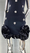 Women's Summer Shiny Rhinestone Bud Sleeveless Hip-Hugging Dress European Size Glam Fashion Party Bandage Performance Gown Dress