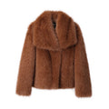 Chic Ins Blogger Brand Fashion Fake Fox Fur Jacket Coat Women 2026 Winter Luxury Design Big Collar Fur Coats Cool Girls Overcoat