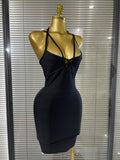 Black Purple Women Sexy V-Neck Sleeveless Bodycon Mini Bandage Dress Nightclub Party Celebrate Cocktail Homecoming Clothing