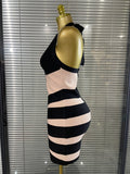 Women Sexy Halter Off the Shoulder Patchwork Bodycon Mini Bandage Dress Nightclub Party Celebrate Evening Cocktail Outfit