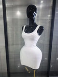 Winered White Women Sleeveless Sexy O-Neck Bodycon Mini Bandage Dress Birthday Party Celebrate Evening Clothing