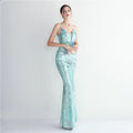Women Strap Party Maxi Dress Sexy V Neck Evening Dress Celebrity Purple Sequin Dress Long Prom Formal Occasion  Dress