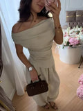 Collection Of Versatile Linen Midi Sets Square Neck Relaxed Fit Casual Day Wear Fashion Daily Linen Pants Women Summer 2026