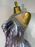 Women Sexy Long Sleeve sequins Diamonds Mini Celebrity Dress Birthday Party Costume Bar Nightclub Stage Performance Clothing