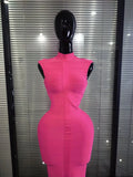 Women Sexy Sleeveless O-Neck Bodycon Long Bandage Dress Elegant Evening Party Cocktail Fashion Homecoming Outfit